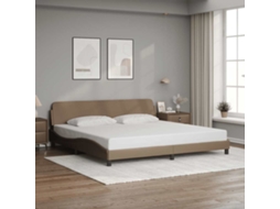 Vidaxl Estrutura De Cama Dover 200x200 Cm Couro Artificial Cappuccino