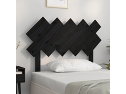 Vidaxl Cabeceira De Cama 104x3x80,5 Cm Pinho Maciço Preto