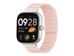 Bracelete para Redmi Watch 6 / 5 / 4 Silicone Magnético Rosa Areia XIAOMOYU