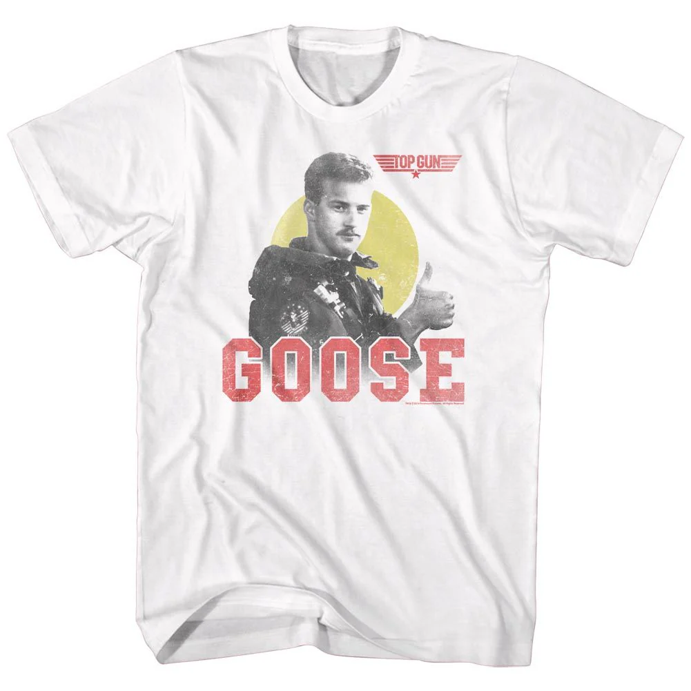 Unisex Adult T-shirt Rockinstone Top Gun Movie Goose White Sizexxl