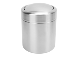 Mini lixo de mesa com tampa oscilante aço inoxidável 304 pequeno para casa escritório