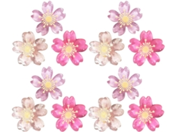 30 Tachinhas Decorativas De Resina Em Cores Aleatórias Com Desenho Flor Cerejeira, Elemento Decorativo E Porta Notas