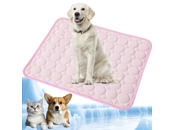 Tapete Refrescante, com Gel, para Cães e Gatos, Autorefrescante, 100x70 Cm, Rosa AQUAFORGE
