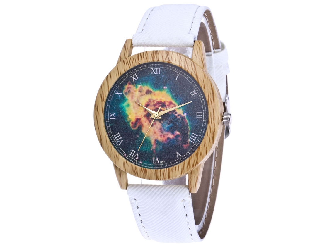 Reloj De Pulsera De Cuarzo Casual Unisex Zhoulianfa Moda Nebulosa Blanco