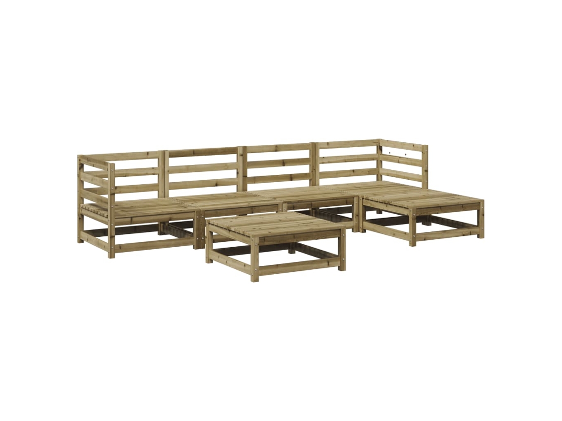 Maison Exclusive - 6 Pcs Conjunto De Sofás De Jardim Madeira De Pinho Impregnada