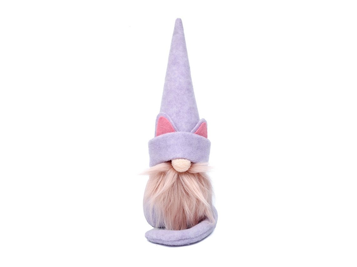 Boneca Anã Sem Rosto Gato Rosa Decor Carnival Halloween