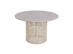 Mesa de Jantar Redonda em Mdf Rattan ALEXANDRA HOUSE LIVING (120x120x75cm)