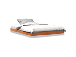 Bed Frame, Bed Frames Vidaxl Marrom Madeira De Pinho (135 X 190 Cm)