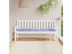 Vidaxl Almofadão P/ Banco Jardim 180x50x7 Cm Tecido Oxford Azul/branco