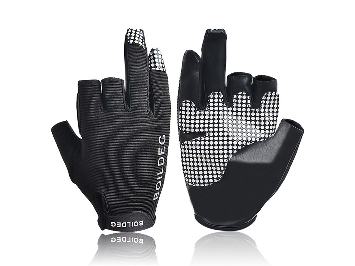 Luvas de dois dedos MDUG absorventes e secagem rápida para vela e pesca (preto M)