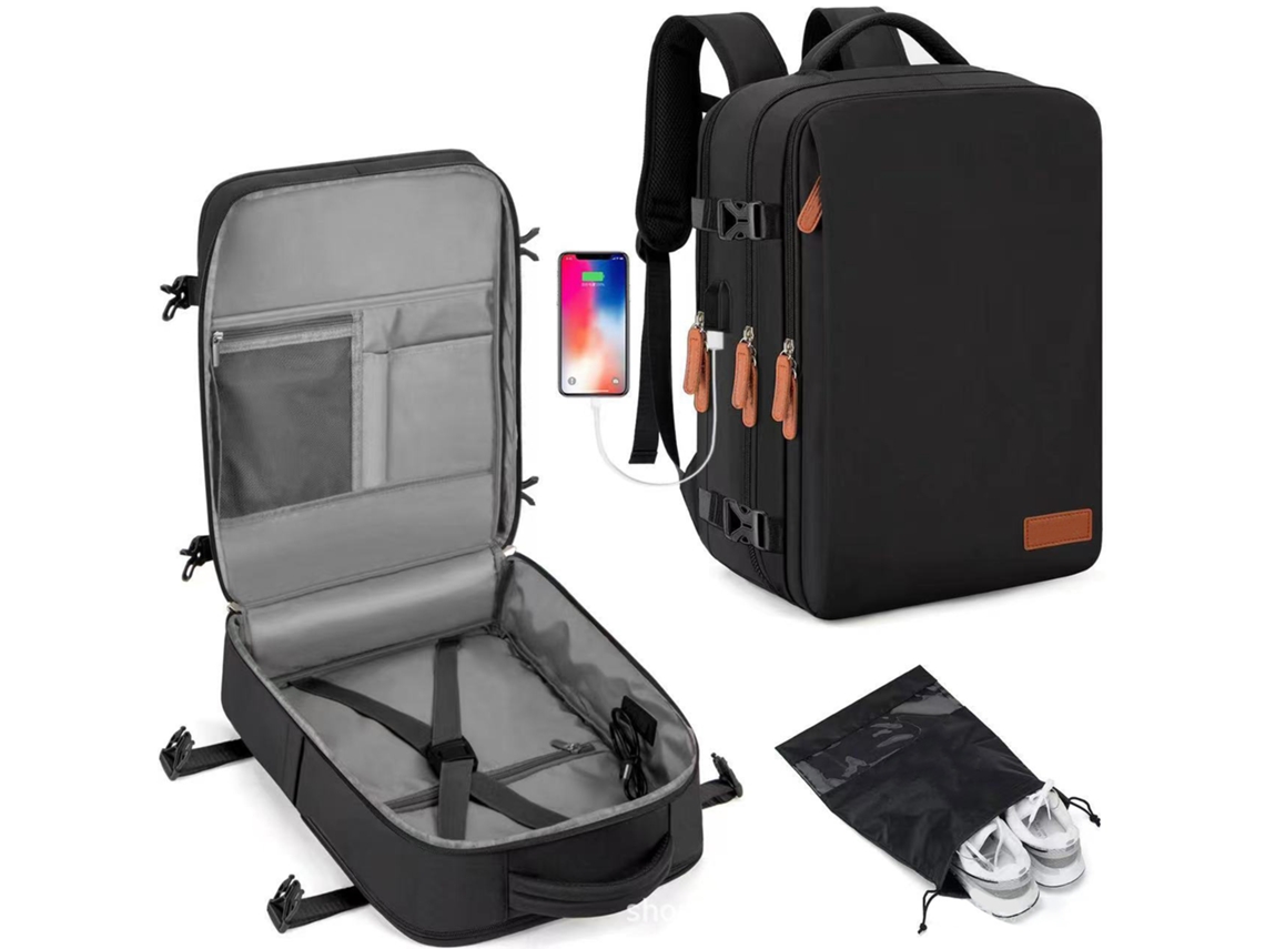 Mochilas De Viagem — Mochilas Impermeáveis Para O Dia A Dia, Ideais Para Viagens, Com Grande Capacidade Para Laptops E Uso Escolar, Na Cor Preta.
