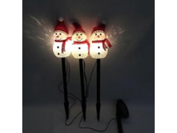 Rebe luces Navideñas Solares Exteriores, Conjunto de 3 Muñecos de Nieve para Pátio, Jardín Y Decoración Navideña