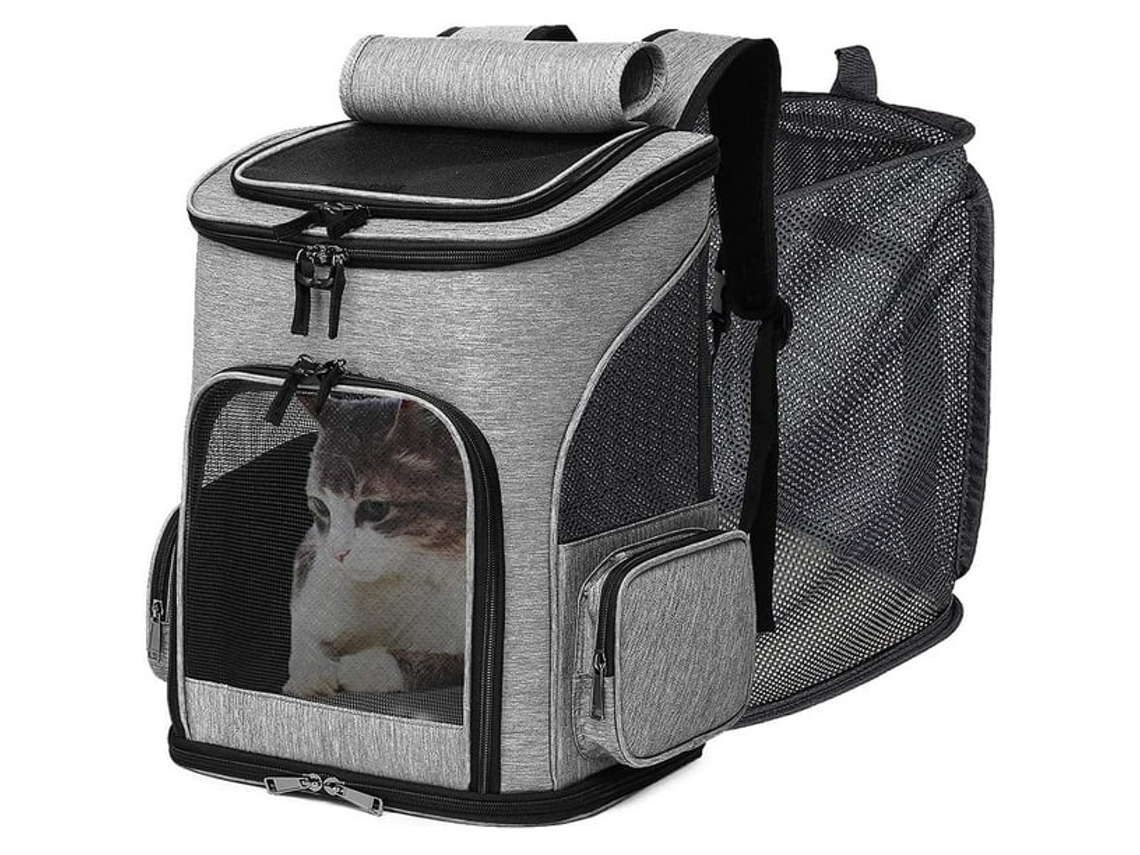 Mochila Expansível Para Transporte De Cães E Gatos Pequenos Respirável