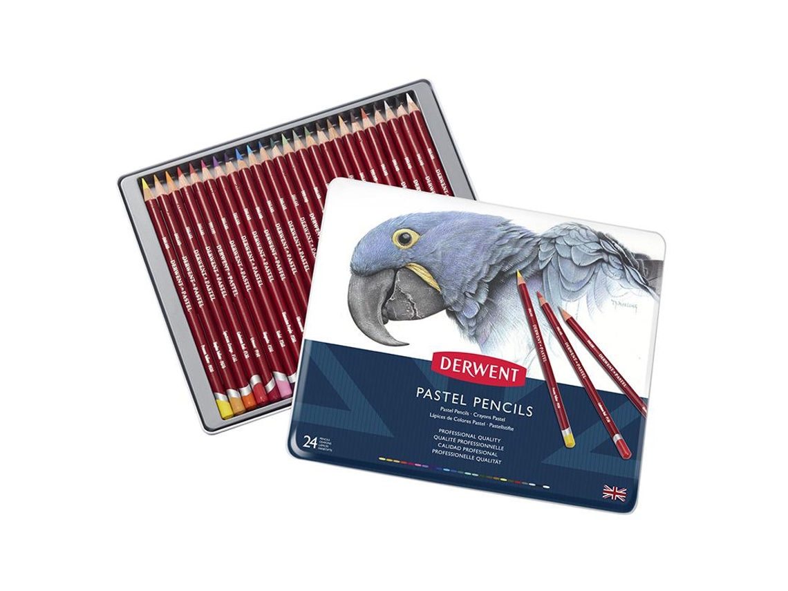 Caixa Metal de Lápis DERWENT Pastel (24 Unidades)