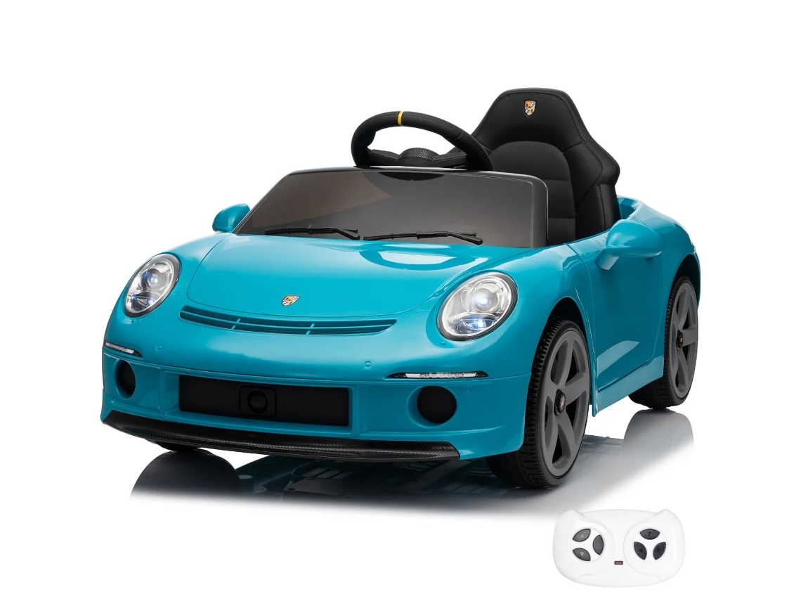 Ruf Gt Carro Elétrico 12v Para Crianças 1 A 5 Anos – Carro Desportivo De Luxo Com Banco Em Pele, Jantes Eva &amp; Bluetooth – Azul