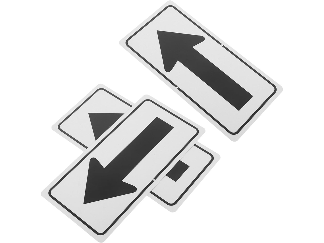 Conjunto de 3 Peças de Placas de Sinalização Direcional em Alumínio Refletivo, Resistentes Às Intempéries. SFUSHOS