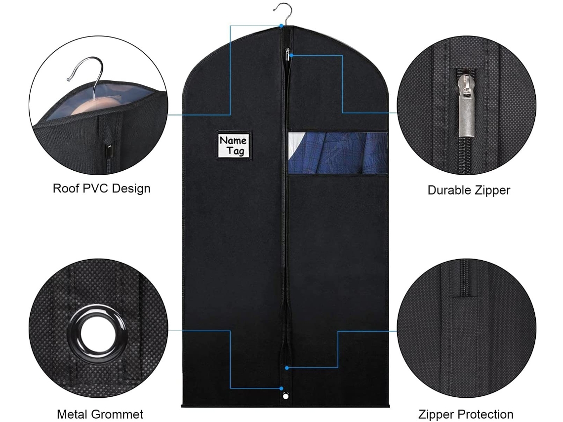 Capa Para Vestido, Capa Para Terno, Capa Para Roupa De 60 Polegadas Com Transparência