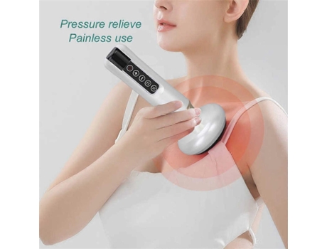 Massageador Elétrico Gua Sha Com 12 Engrenagens De Sucção E Bolas De Aço Brancas