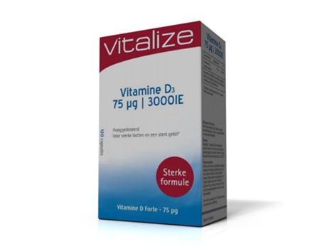 Suplemento Alimentar Vitalize Vitamina D3 75 µg 120 Cápsulas