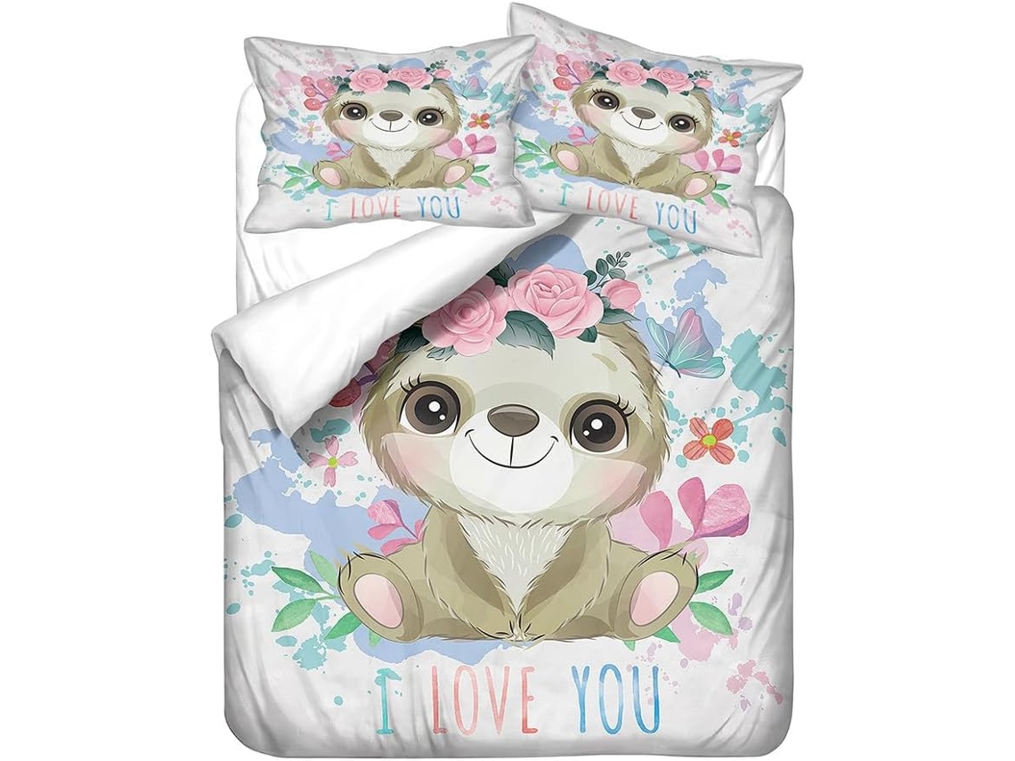 Conjunto de Cama Infantil em Microfibra Fronha 220x240 Cm, 140x200 Cm