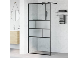 Vidaxl Parede De Chuveiro Walk-in Preto 100 X 195 X 0,5 Cm