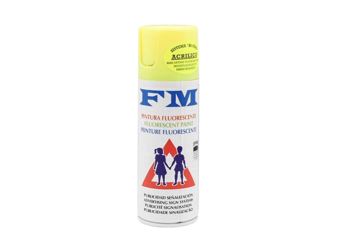 Pintura Spray Fluorescente Amarilla 200ml Bote Fm