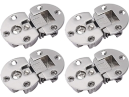 Conjunto De 4 Dobradiças Semicirculares Dobráveis Ocultas Para