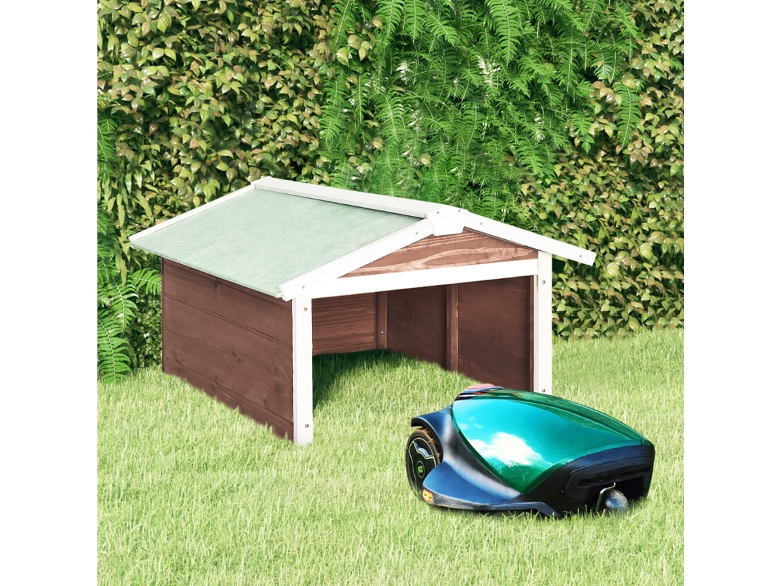 Vidaxl Abrigo P/ Cortador De Relva 72x87x50 Cm Abeto Mocca E Branco