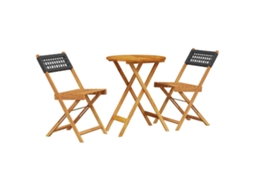 Bistro Set, Bistro Sets Vidaxl Preto Madeira De Acácia (60 X 75 Cm)