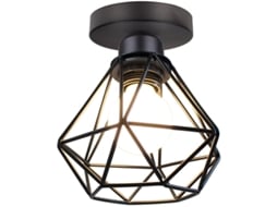 MEOIRUERY Luminária De Teto Industrial Para Ampla Aplicação, Design Retrô Preto, Semi Embutida, Fácil De Instalar (1 Peça)