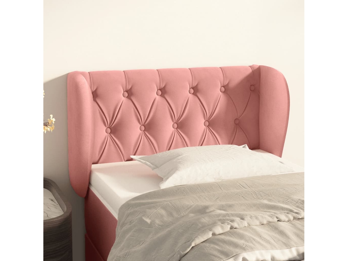 Cabecero con Alas de Terciopelo 83x23x78/88 cm Rosa