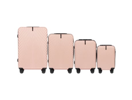 Conjunto De Bagagem Wings Swan De 4 Peças Rosa, Material Abs