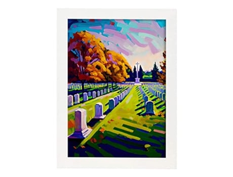 NACNIC Arlington Cemetery Poster Em Estilo De Tinta A Óleo Ilustrações De Monumentos E Cidades Em Estilo Fotográfico Em Cores A3 Quadros Brancos