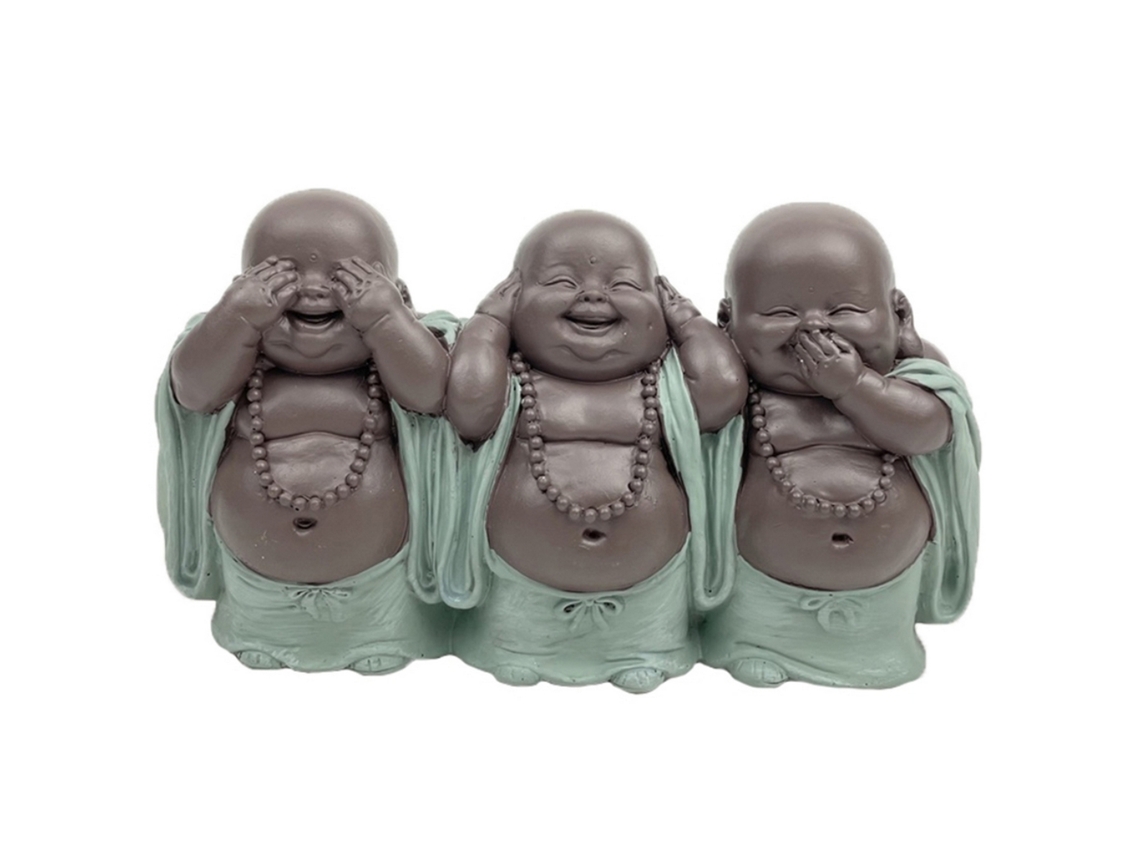 Figura Decorativa ZEN'LIGHT 3 Budas com Riso
