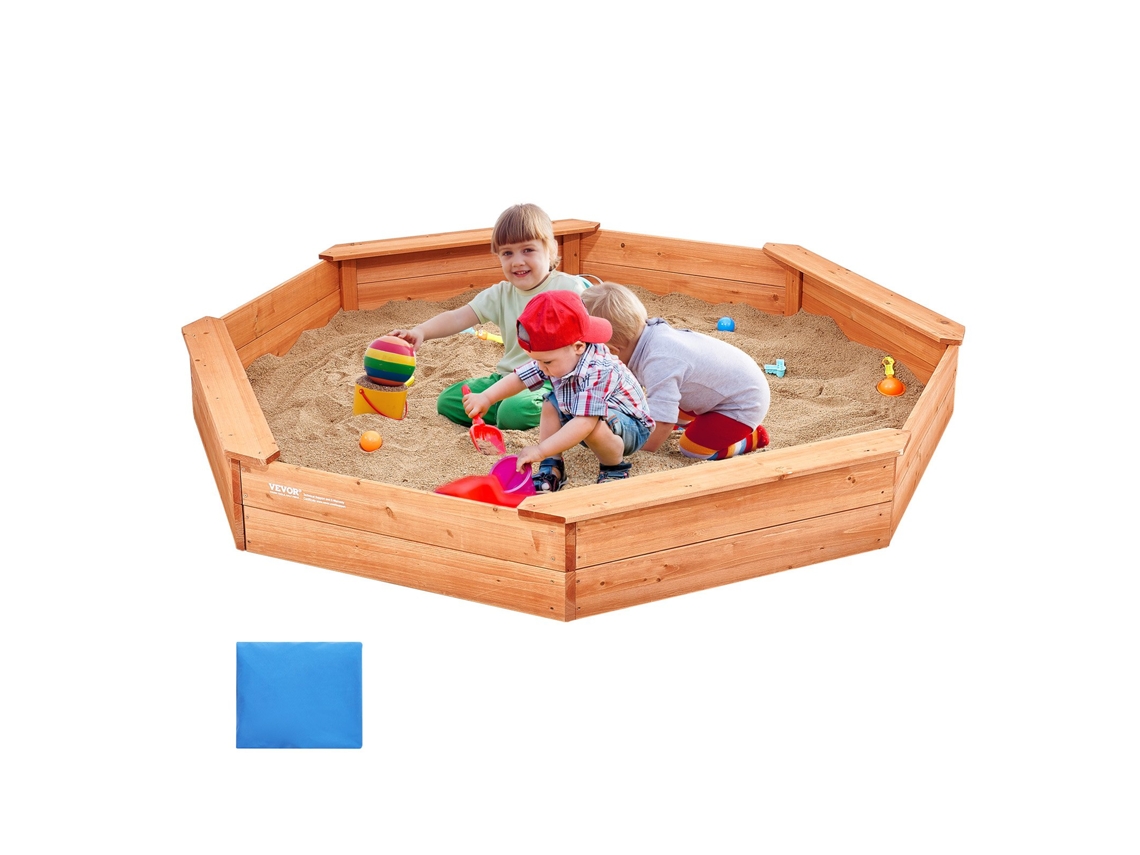 Caixa De Areia Octogonal Com Tampa Para Crianças Dos 3 Aos 12 Anos, 192 X 192 X 23 Cm Vevor