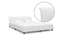 Vidaxl Estrutura De Cama 180x200 Cm Couro Artificial Branco