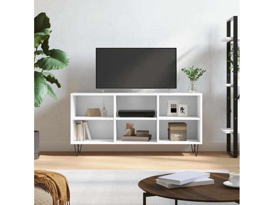 Vidaxl Armário De Tv 103,5x30x50 Cm Derivados De Madeira Branco