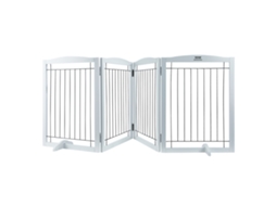 VEVOR Free Standing Dog Gate 32X96.5 Polegadas Freestanding Pet Gate Dobrável Branco