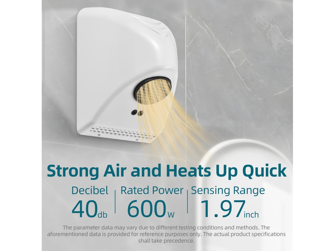 Secador de mão automático 600W silencioso para casa e comércio LAXISCREED