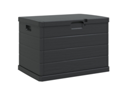 Conjunto 1 Container De Armazenamento De Jardim Vidaxl Antracite Plástico (77,5 X 54,5 X 53 Cm)