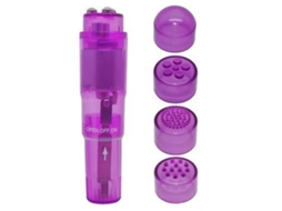 Massajeador Vibrador Feminino 4 Cabeças Diferentes Estimulador Clitóris Brinquedo Transparente Rosa