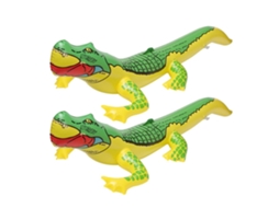 Conjunto De 2 Brinquedos Infláveis ​​de Pvc Alta Qualidade Para Diversão Na Praia, Em Formato Crocodilo E Jacaré. -aquaforge