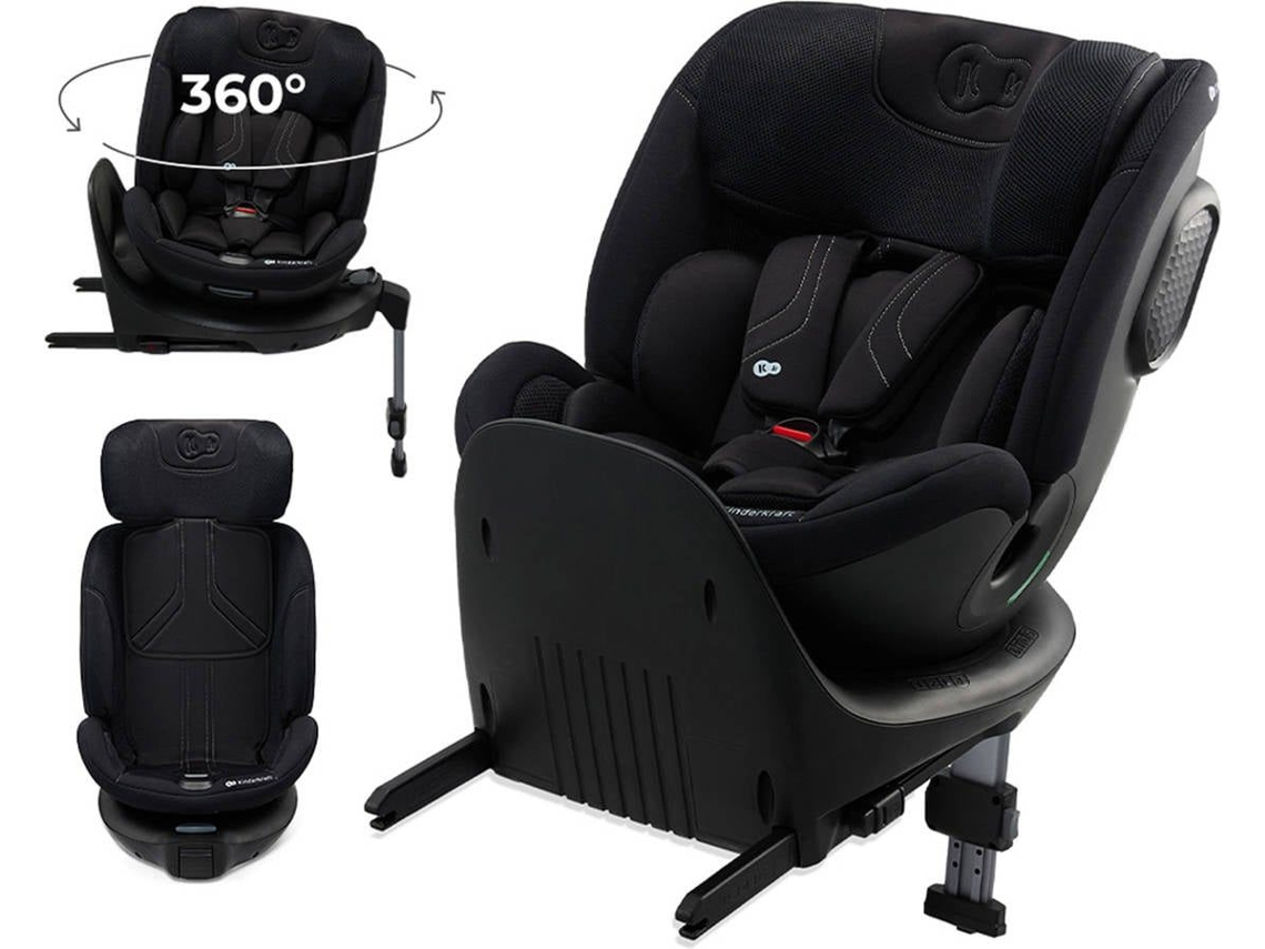 Cadeira Auto Kinderkraft XRIDER 2 i‑Size 40–150 cm com H‑GUARD+ e SPS+, reclinação em 8 posições Preto