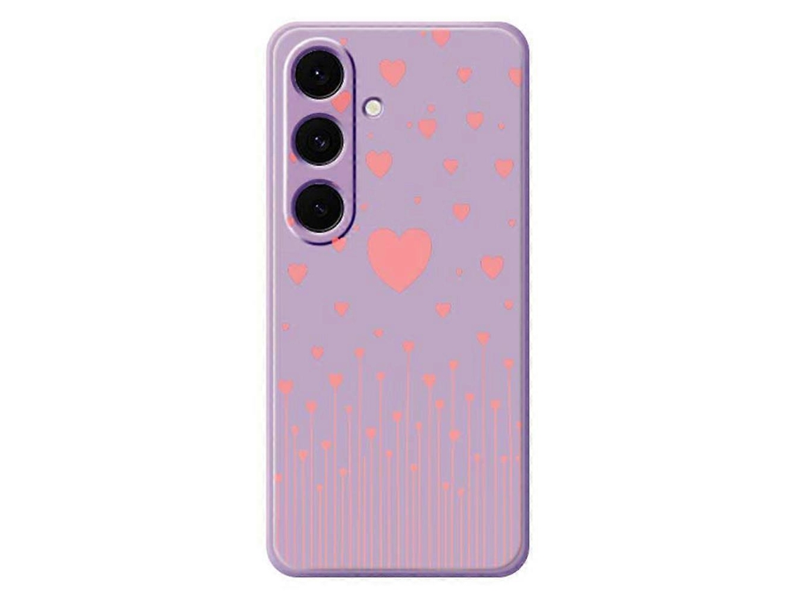 Capa Tkdaddy Para Samsung Galaxy S24 Fe, Rosa, Estampa De Amor, Borda Reta, Tpu, Capa Traseira, Roxa