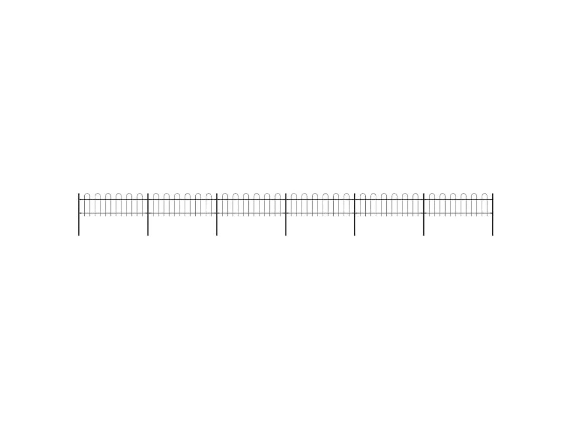 Vidaxl Cerca De Jardim Com Arco Superior Em Aço 1070x60 Cm Preta