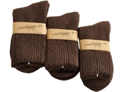 Meias de Lã Grossa Mais Polar. Meias Quentes, Meias de Dormir Masculinas (3 Pares Marrons)
