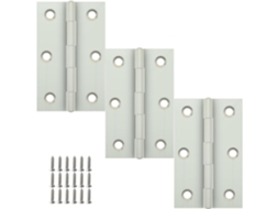 Dobradiças De Aço Inoxidável, Pacote Com 3 Unidades, Para Armários, Portas De Batente E Ferragens Para Janelas, Com
