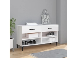 Vidaxl Sapateira 102x35x55 Cm Derivados De Madeira Branco Brilhante