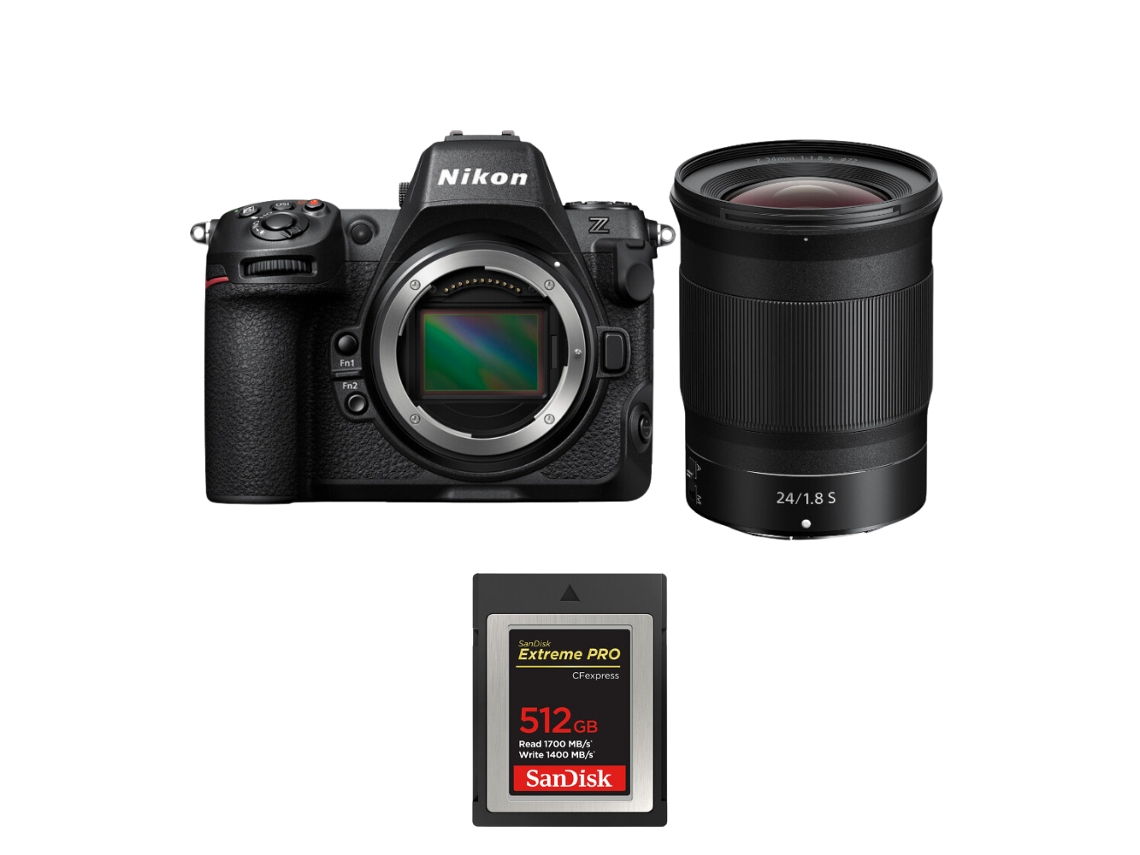 Z8 + Z 24mm F/1.8 S + 1 Sandisk 512gb Extreme Pro Cfexpress Type B Máquina Fotográfica Híbrida Full frame + Ebook Pricedirect NIKON
