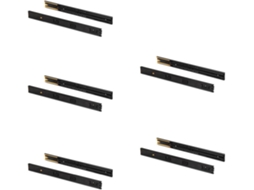 Lote de 5 conjuntos de corrediças para gavetas EMUCA rolamento de esferas altura 45mm profundidade 600mm extraível fecho suave Preto